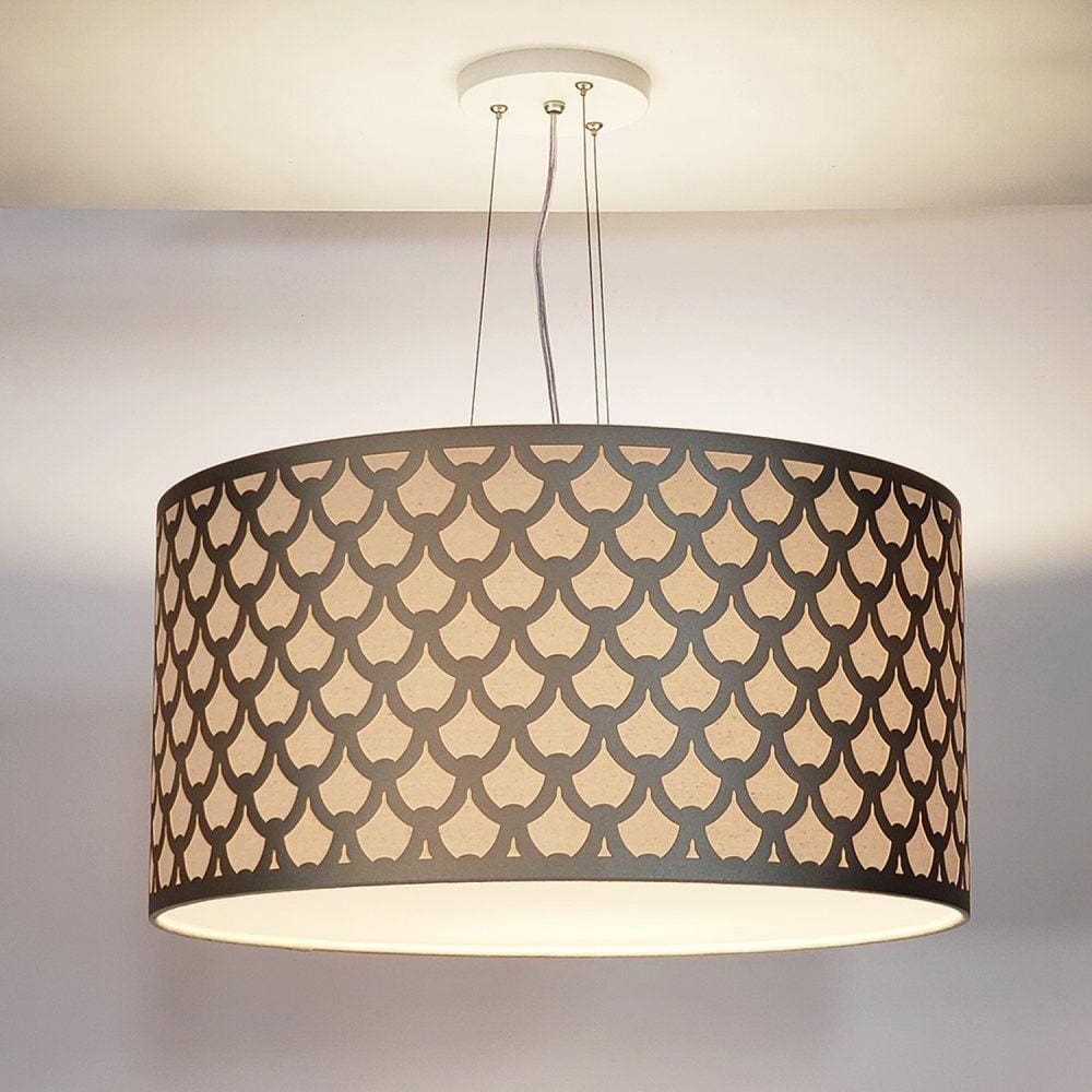 Luminária de Teto Pendente Trama 50x25cm Bronze