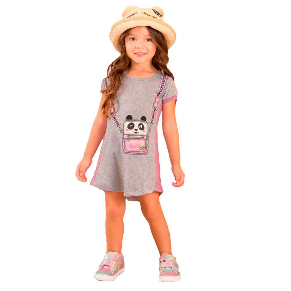 Vestido infantil Estampado em Meia Malha