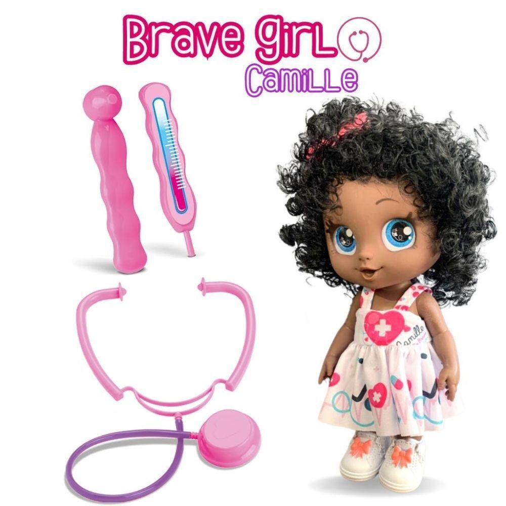 Boneca Negra Camille Médica C/acessórios Coleção Brave Girls