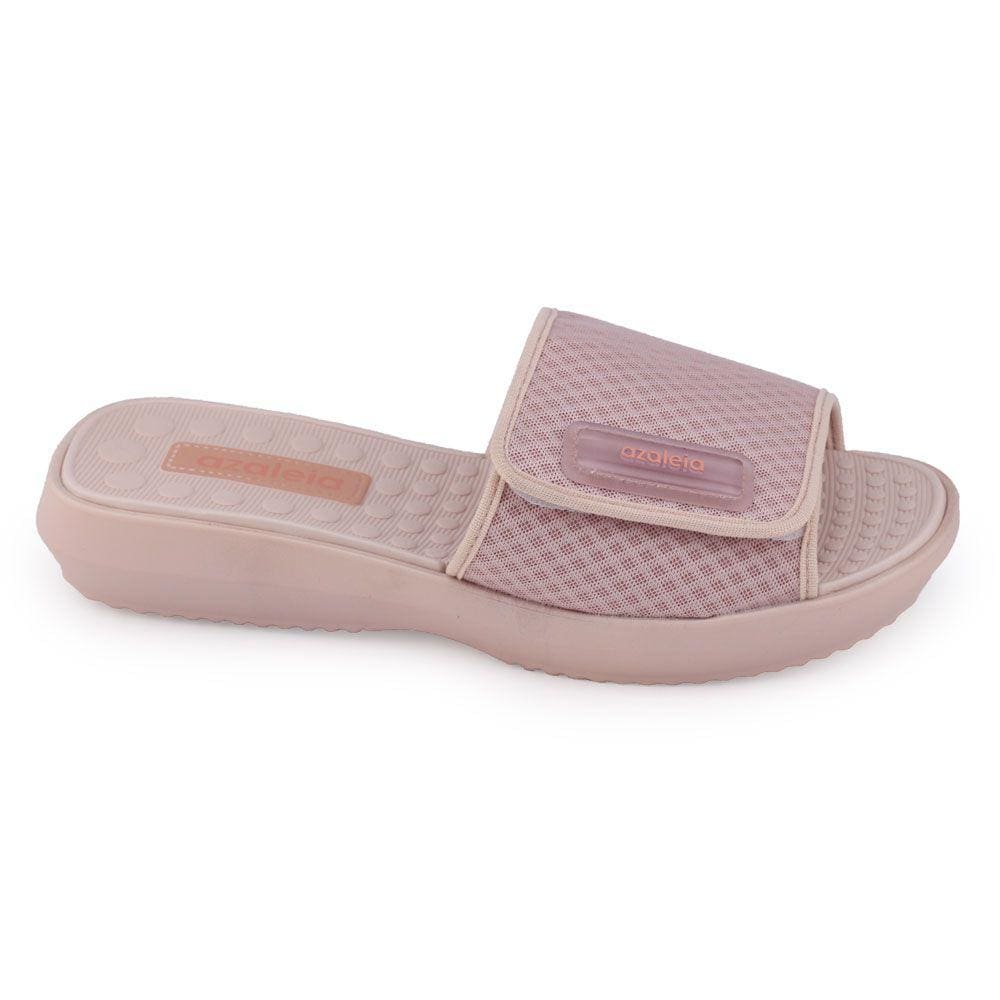 Chinelo fem Azaleia 18903 Carine Slide tira aderente nude