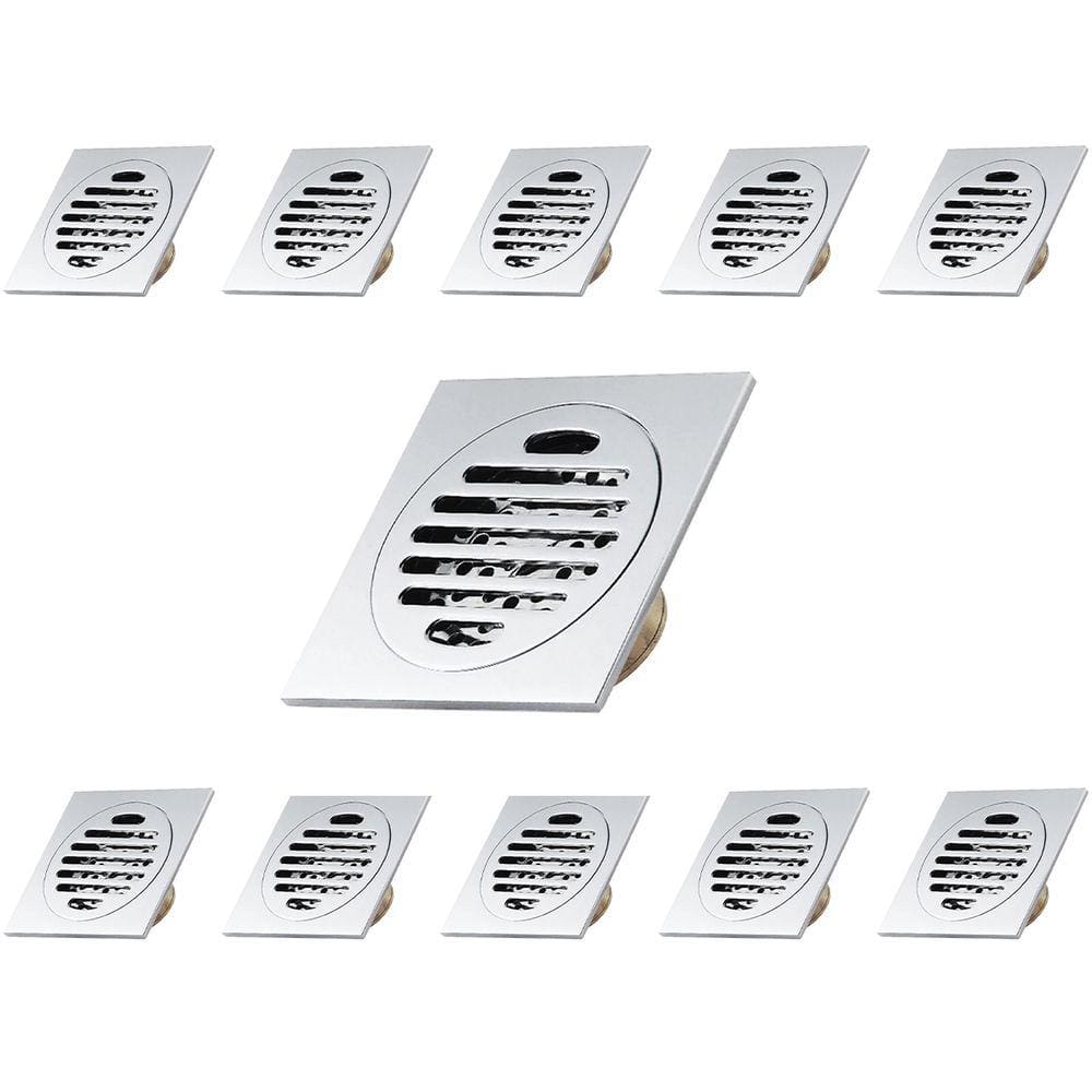 Ralo Click Inteligente Anti Odor Inseto Kit 11 Uni Banheiro Varanda Lavabo Aço Inox 10X10