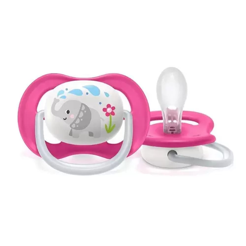 Chupeta Avent Philips Ultra Air 6-18 Meses Elefante Rosa