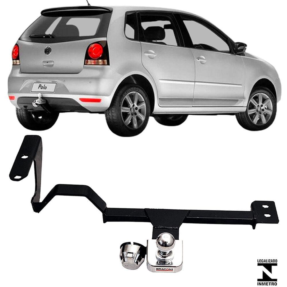 Engate Reboque Rabicho Fixo Polo Hatch 2002 a 2014 450Kg