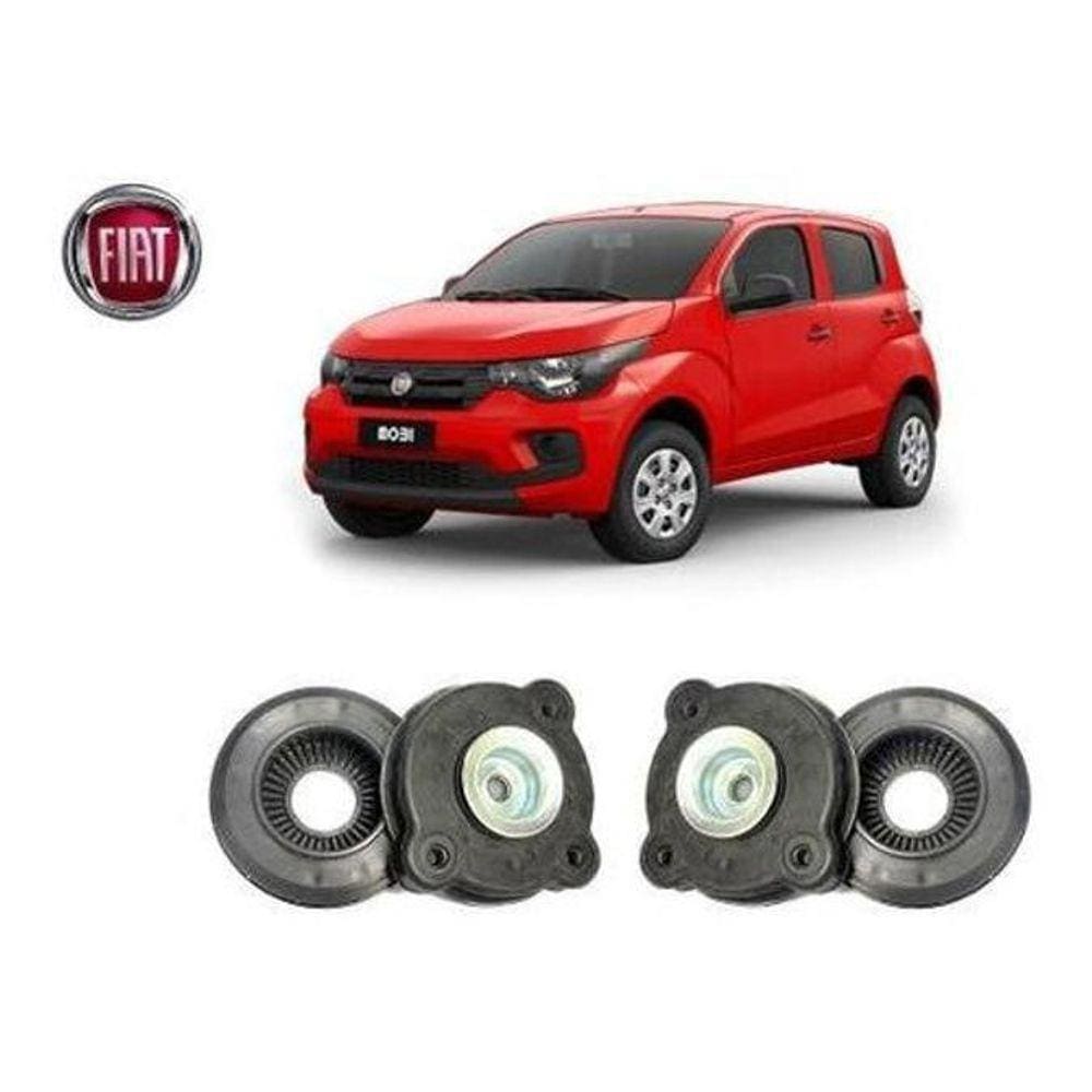 2 Coxim Batente + Rolamento Dianteiro Fiat Mobi 17 18 19 20