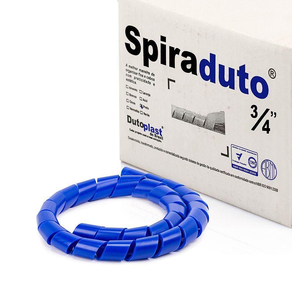 Organizador Fios E Cabos Spiraduto 3/4 Azul - 40 Metros