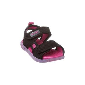 Sandália de Led Infantil Feminino Ortopé Energy Light Fecho Duplo Preto e Pink