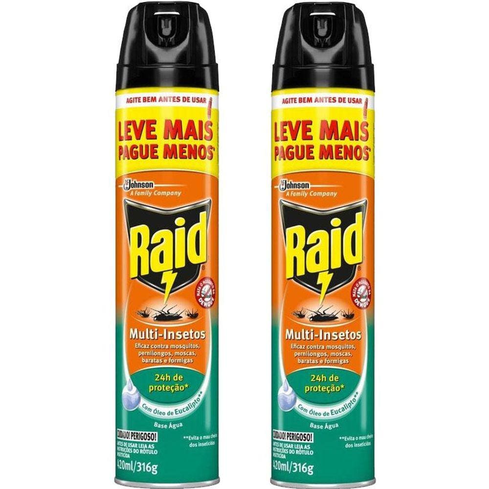 Kit 2 Inset Raid Óleo de Eucalipto 420ml