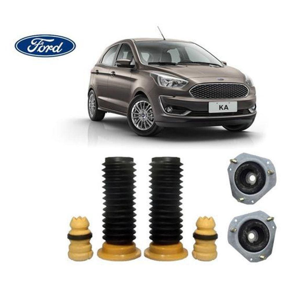 Par Kit Do Amortecedor Dianteiro Coxim Batente Coifa Ford