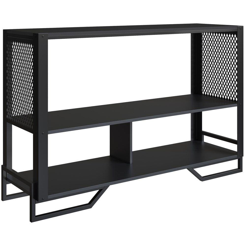 Aparador 80 Cm Estilo Industrial 2 Prateleiras Telado 1021 Preto PP