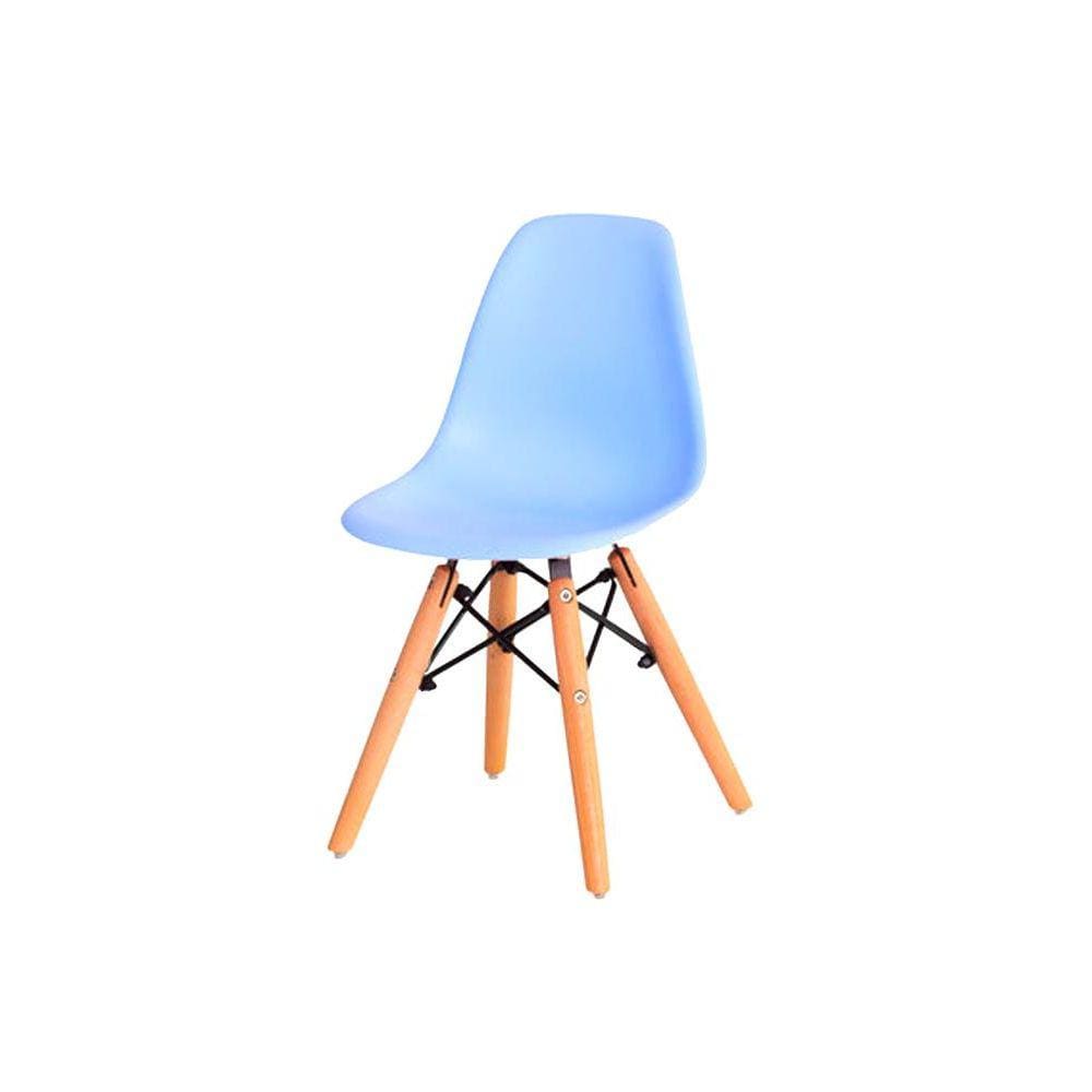 Cadeira Infantil Eames Braço Polipropileno Base Madeira Flórida Kids Fratini Móveis Azul Claro