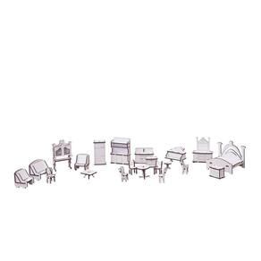 Kit Casinha Bonecas Decorativa Mirian 21 Moveis S+B - Darama
