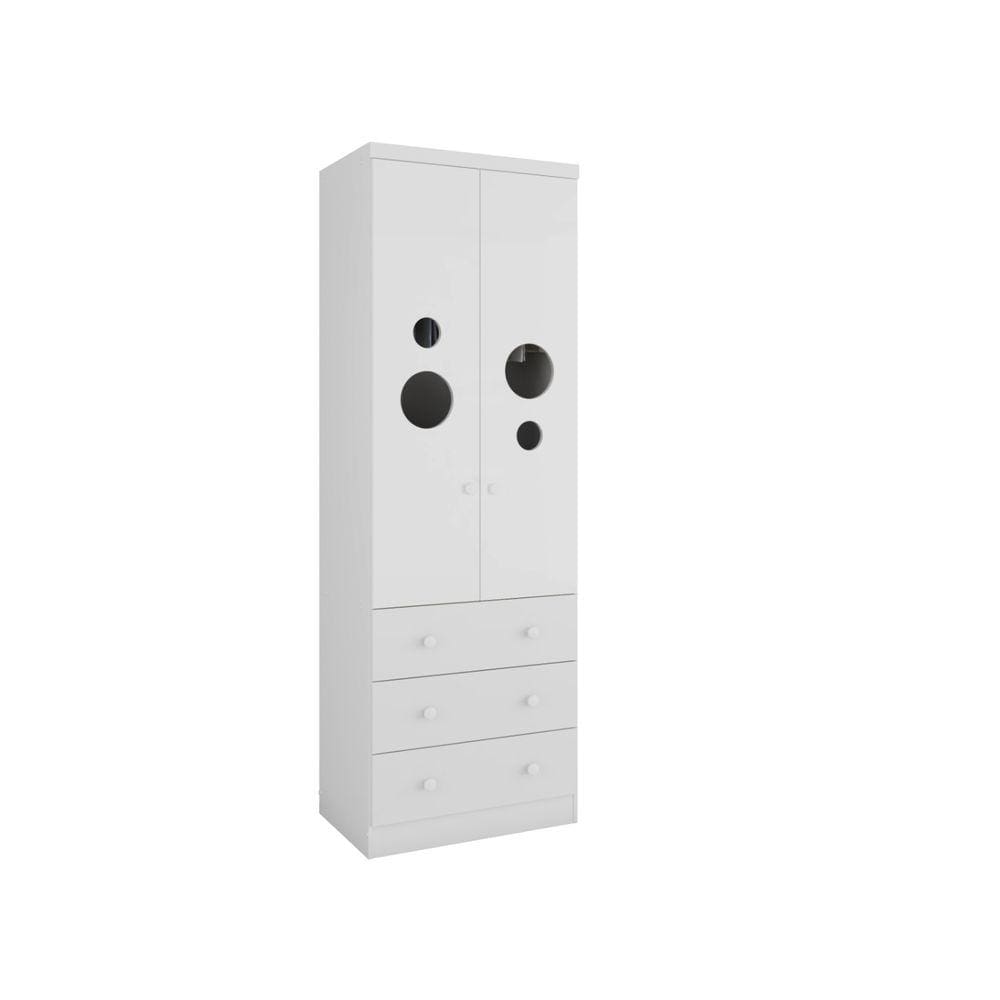 Guarda Roupa Bebê Moveis Peroba Bolinha 02 portas 03 gav MDF
