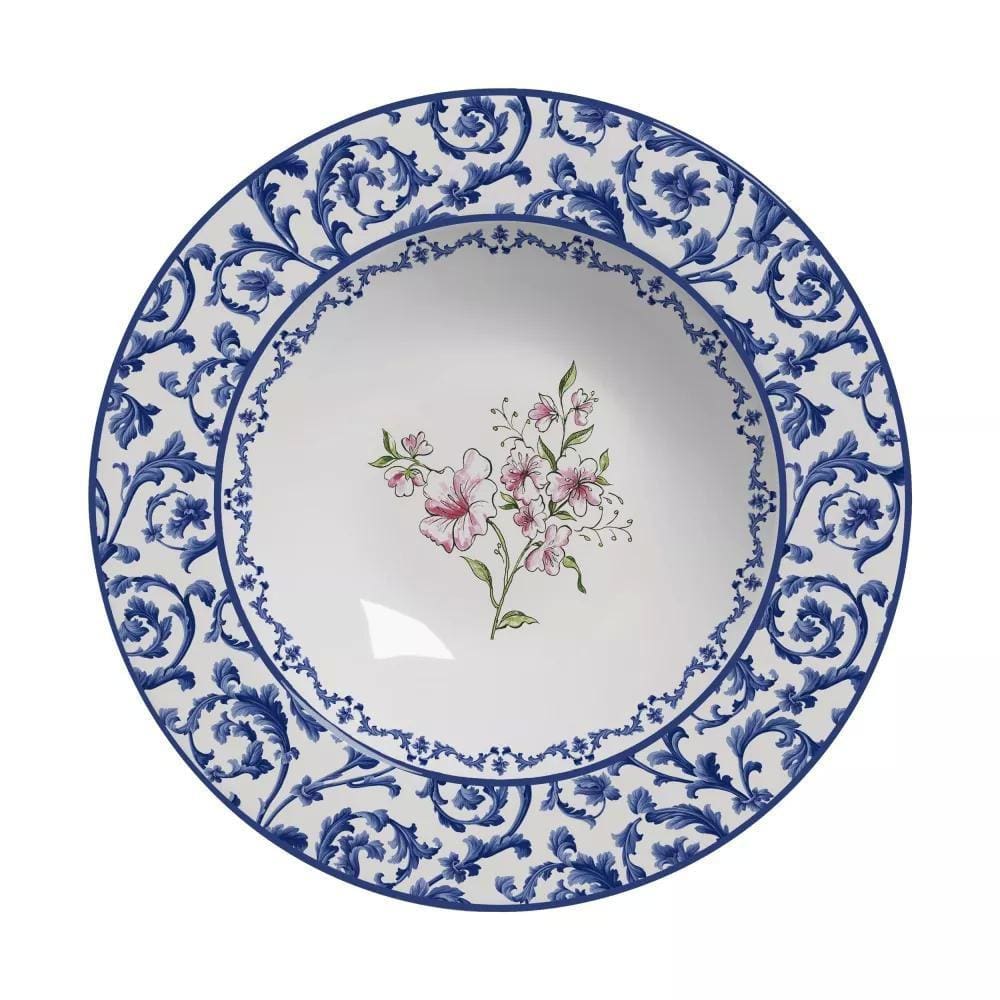 Conjunto com 6 Pratos Fundo Ramalhete Ø25cm