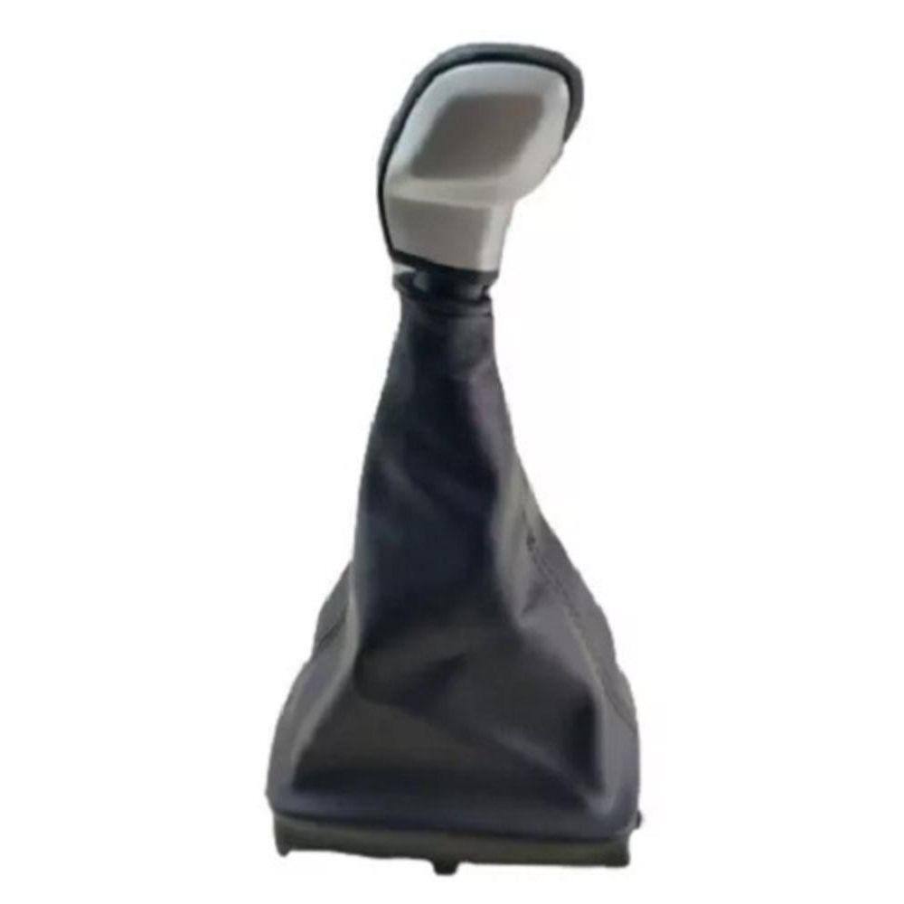 Coifa + Manopla Bola Prata Cambio Peugeot 206 207 Napa Preta