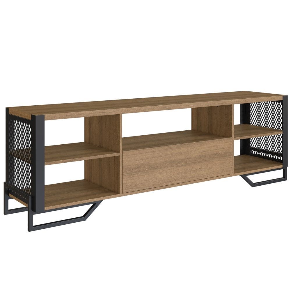 Rack Industrial 180 Cm Gaveta E Tela Em Metal 1017 Mell Preto PP