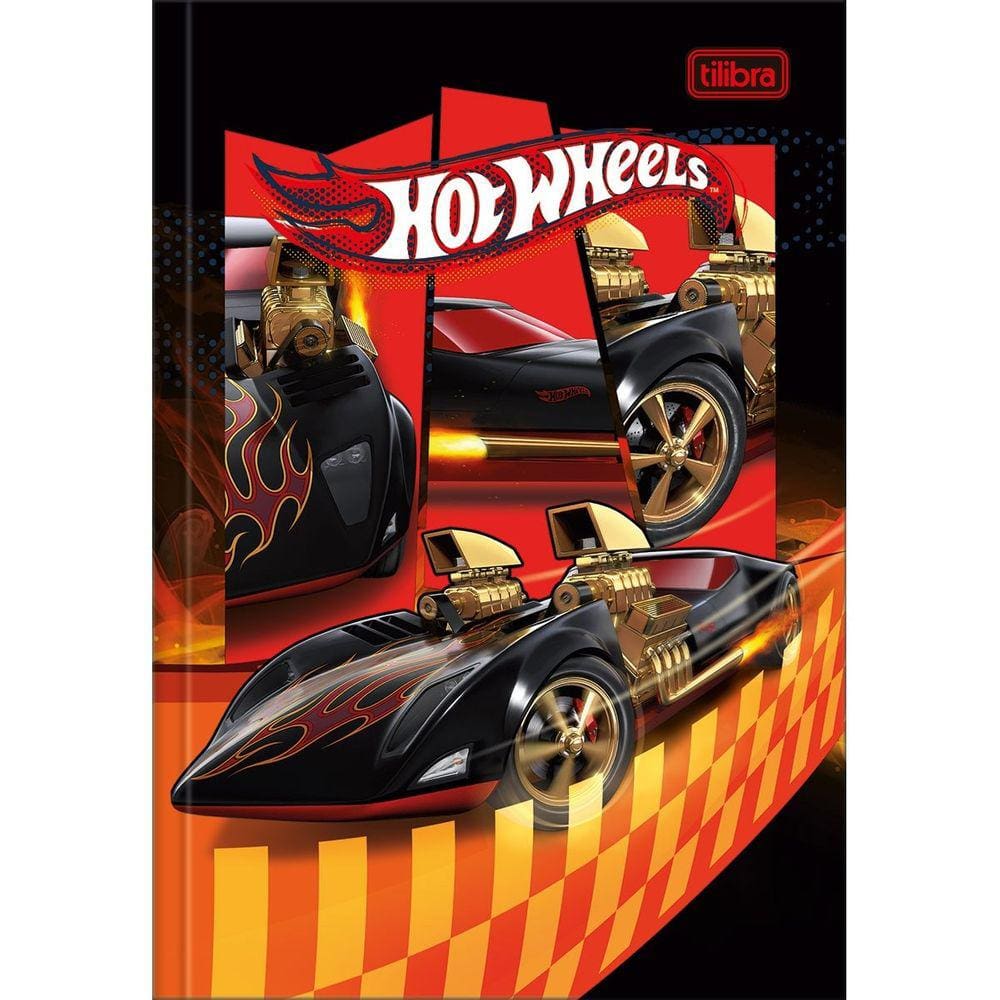 Caderno Brochura Costurado Pequeno 1/4 Hot Wheels 48 Folhas - Tilibra