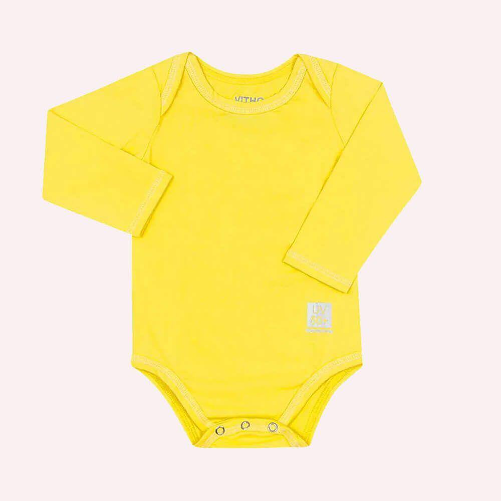 Body UV Infantil Térmico Bebe Theo 50+ Amarelo G