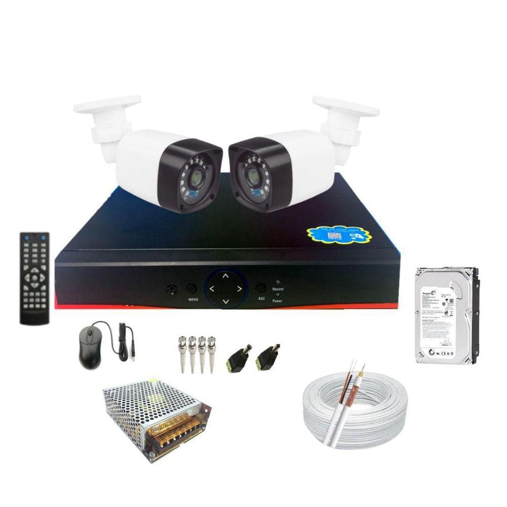 Kit Cftv 2 Câmeras Full Hd 2Mp + Dvr 04 Canais 1080P 6X1