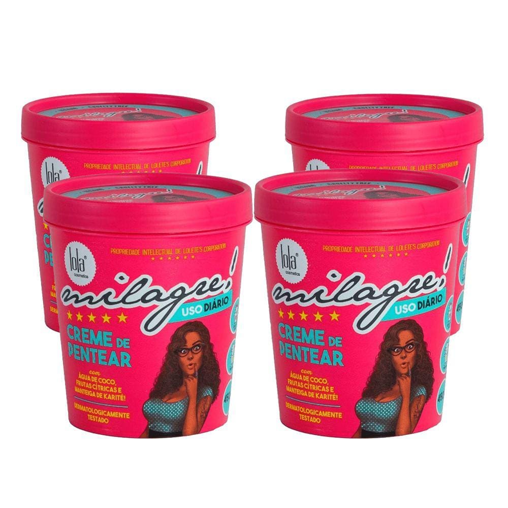 Kit 4 Cremes Para Pentear Lola Milagre 450g