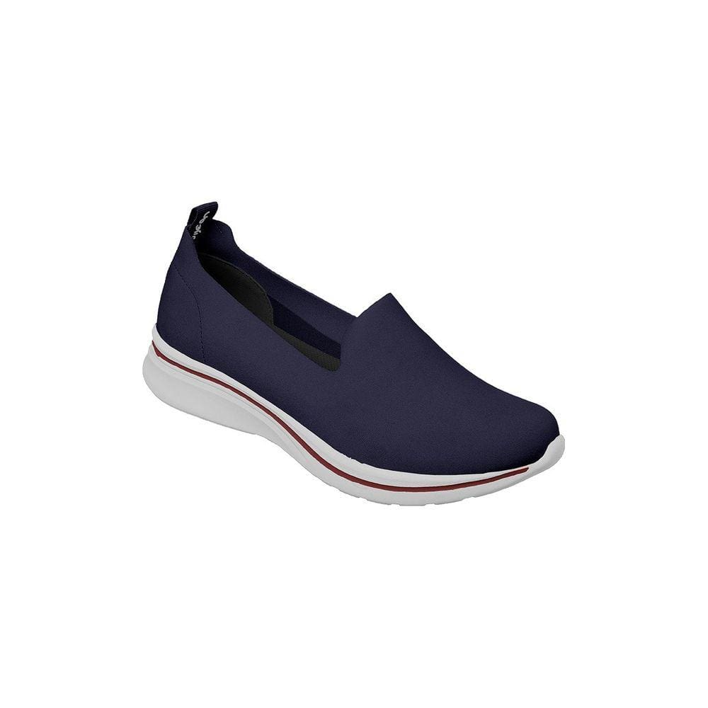 Tênis Feminino Dijean Calce Fácil Tecido Básico Azul Marinho e Branco