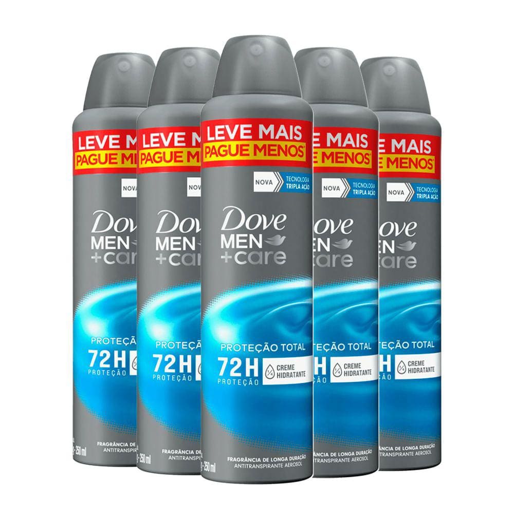 Kit Desodorante Aerosol Dove Cuidado Total 250ml - 5 unidades