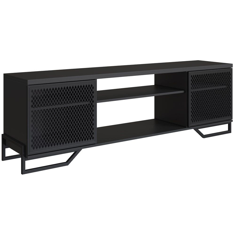 Rack Industrial 180 Cm 2 PT Com Tela Em Metal 1027 Preto PP