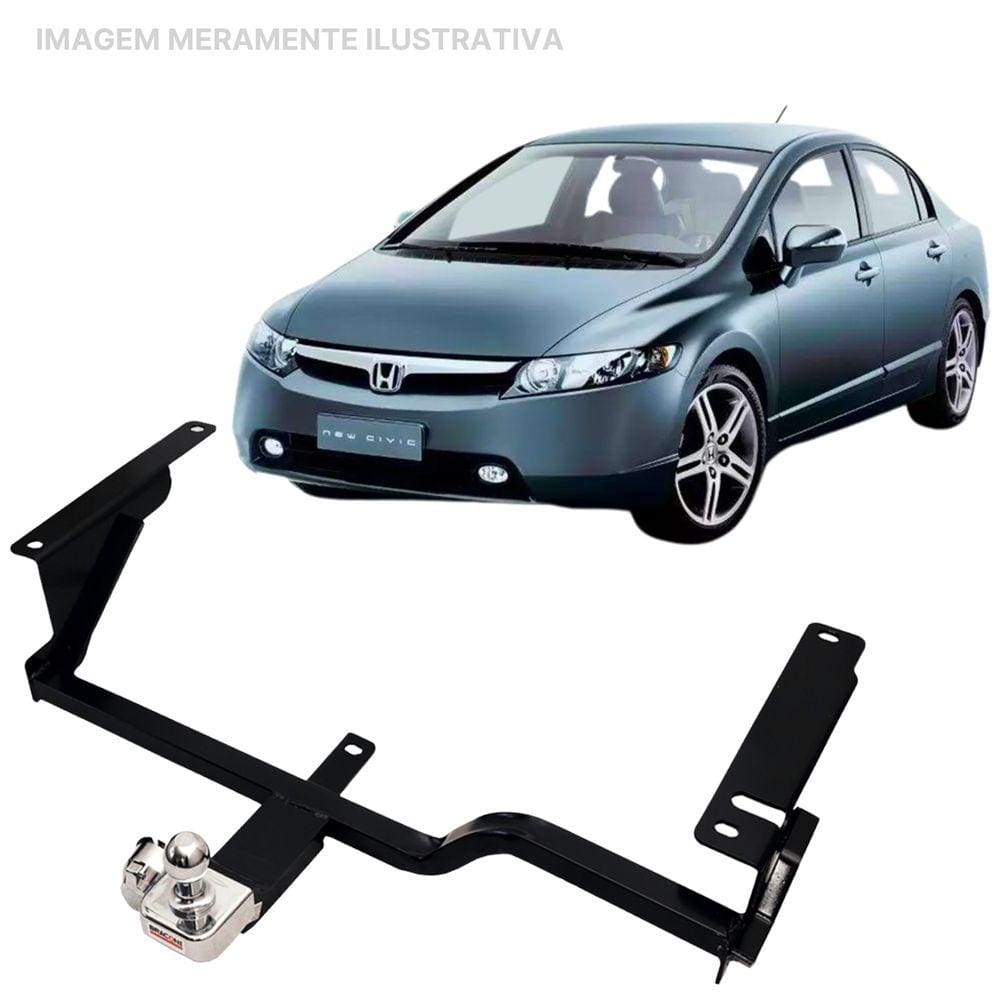 Engate Reboque Rabicho Fixo Honda Civic 2001 a 2006 450Kg