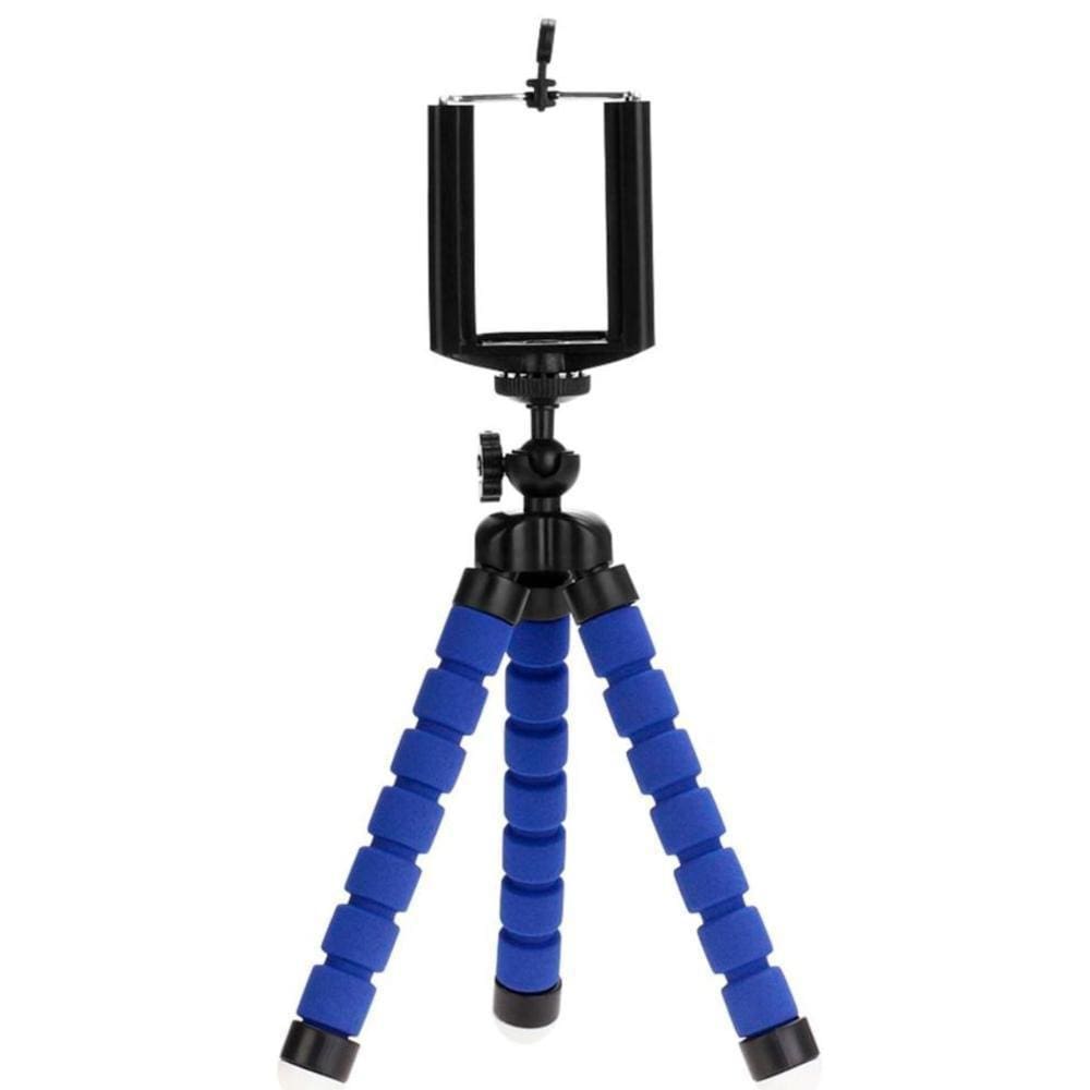 Mini Tripé Articulável Para Smartphone - 16Cm - Azul