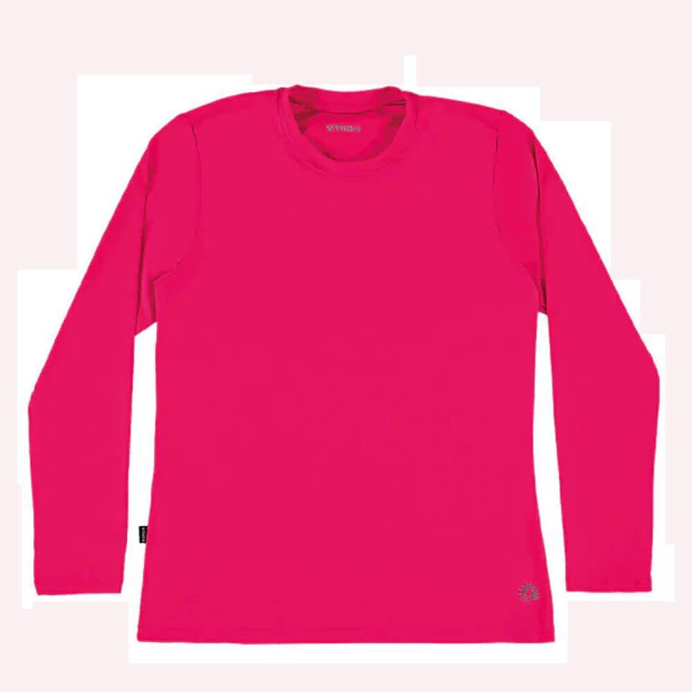 Camiseta Feminina Proteção Térmica UV Theo 50+ Rosa GG