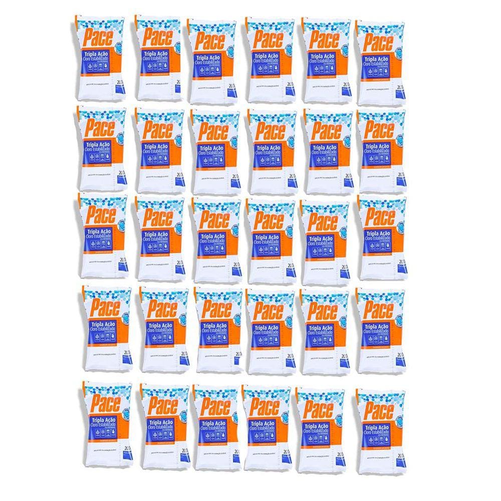kit 30 Pastilha de Cloro Pace Tripla Ação 200g HTH P/Piscina