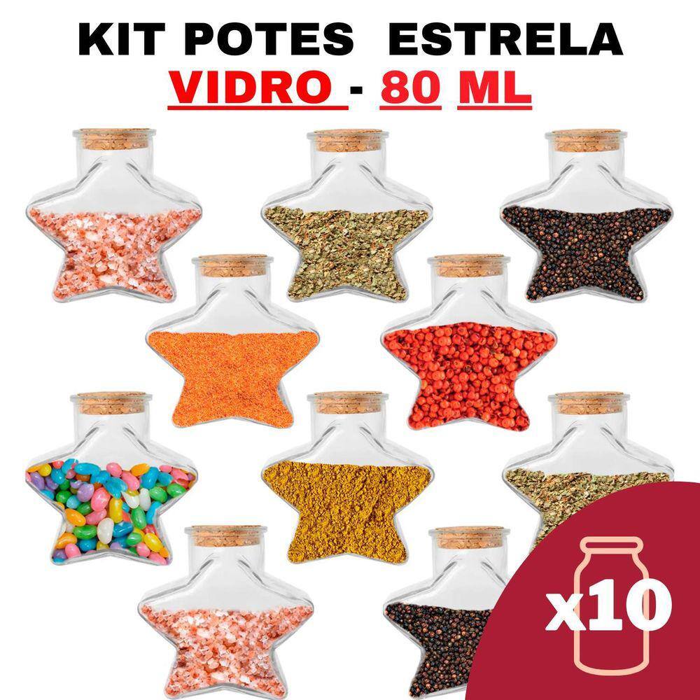 Kit Potes De Temperos E Condimentos Tipo Estrela 80Ml