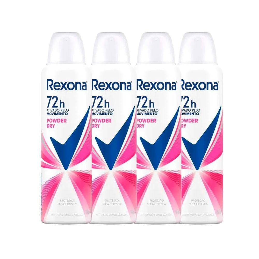 Kit Desodorante Aerosol Rexona Powder Dry 150ml - 4 Unidades