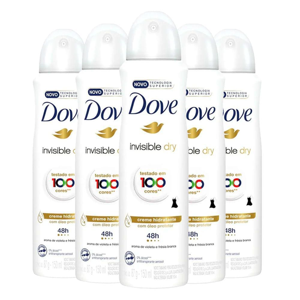 Ki Desodorante Aerosol Dove Invisible Dry 150ml - 5 unidades