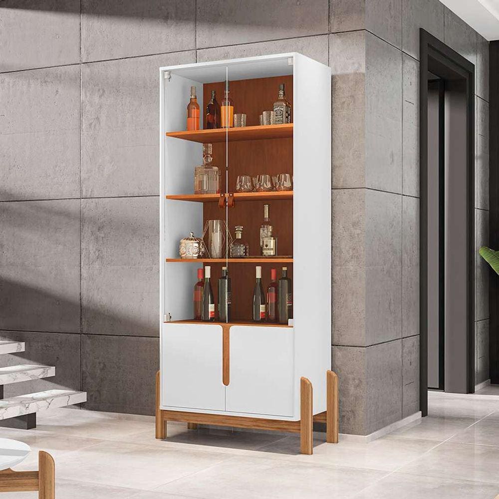 cristaleira lizz 2 pt branco e cedro