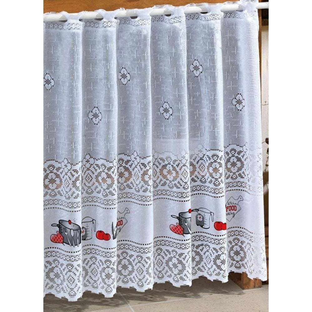Kit Cortinas Pia2X0,80+Janela 2X1,2 Renda Panela De Pressão