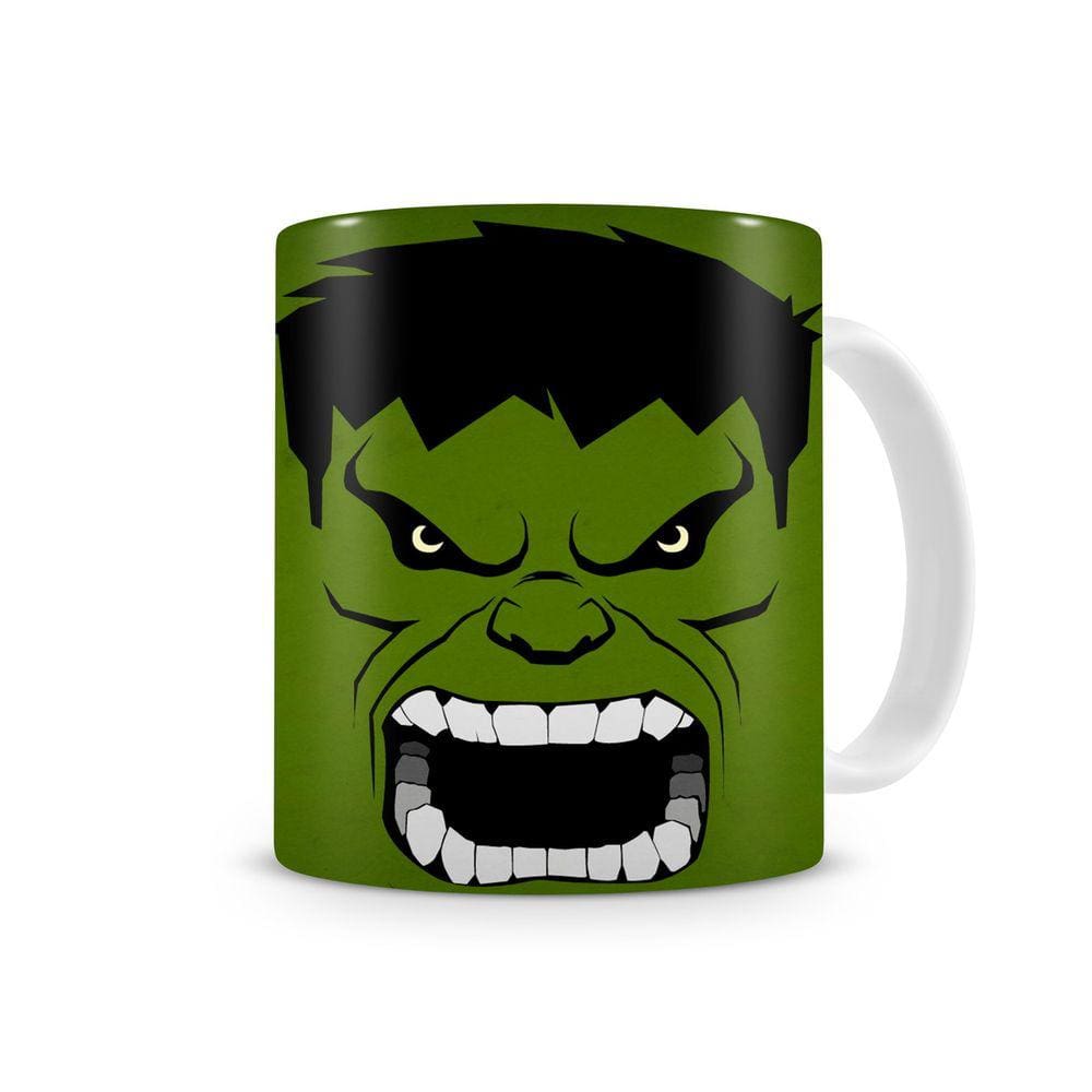 Caneca Hulk Clássica de porcelana na caixa de madeira