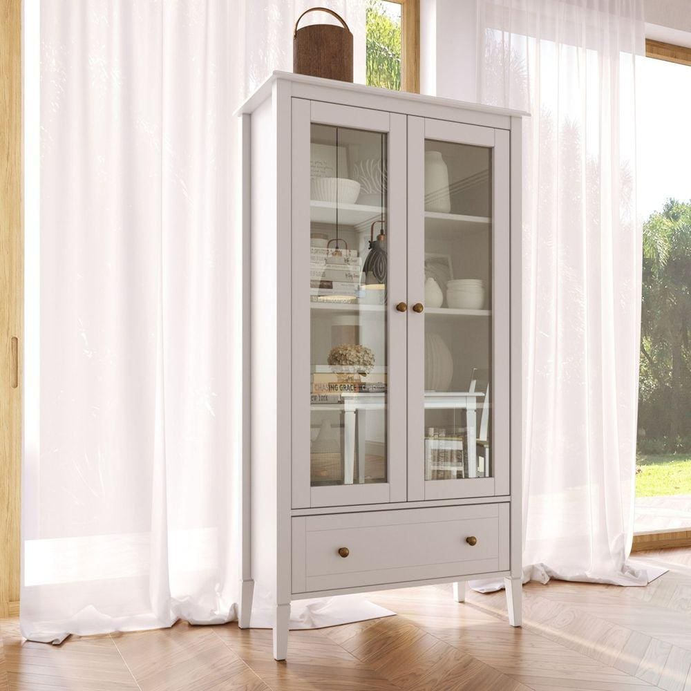 Cristaleira 2 Portas com Vidro 1 Gaveta Vogue Artemobili Branco