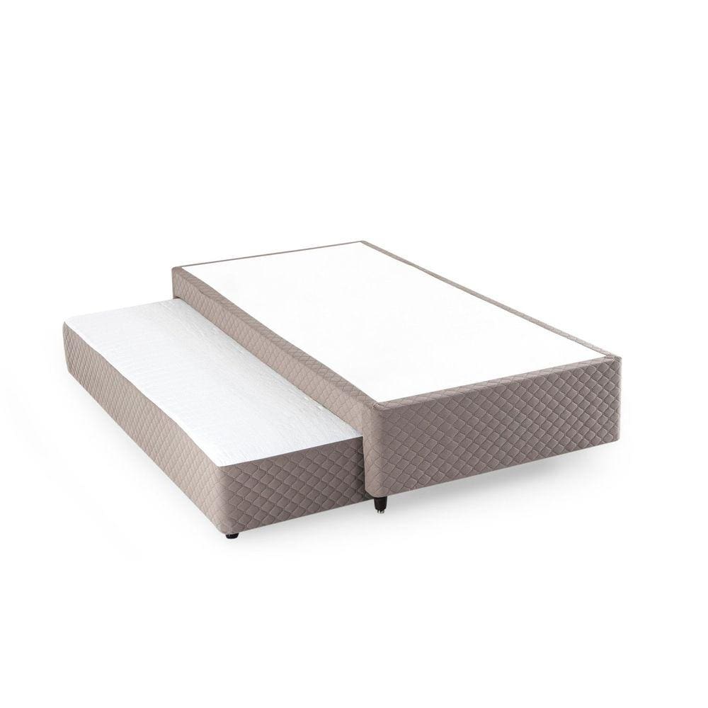 Base Box Solteiro com Colchão Auxiliar de Mola 88x188x28cm Seattle Bege