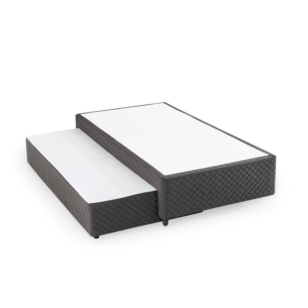 Base Box Solteiro com Colchão Auxiliar de Mola 88x188x28cm Seattle Cinza