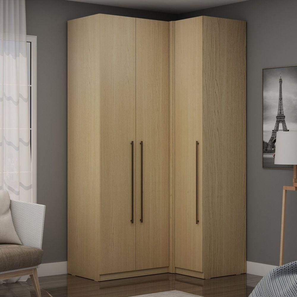 Guarda-Roupa Modulado de Canto 100% MDF 3 Gavetas Infinity Savana