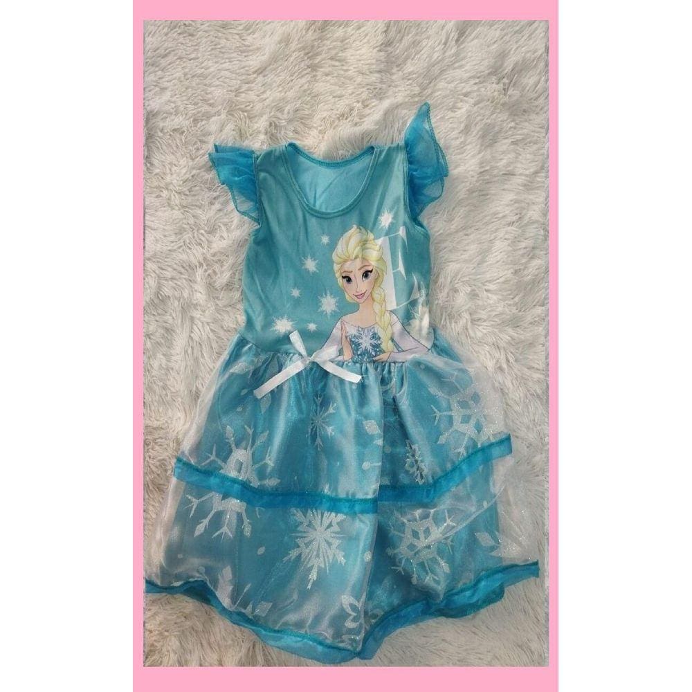 Vestido Infantil Social Daminha Princesa Cinderela Frozen Aniversário 4 Ao  16 Luxo - Azul