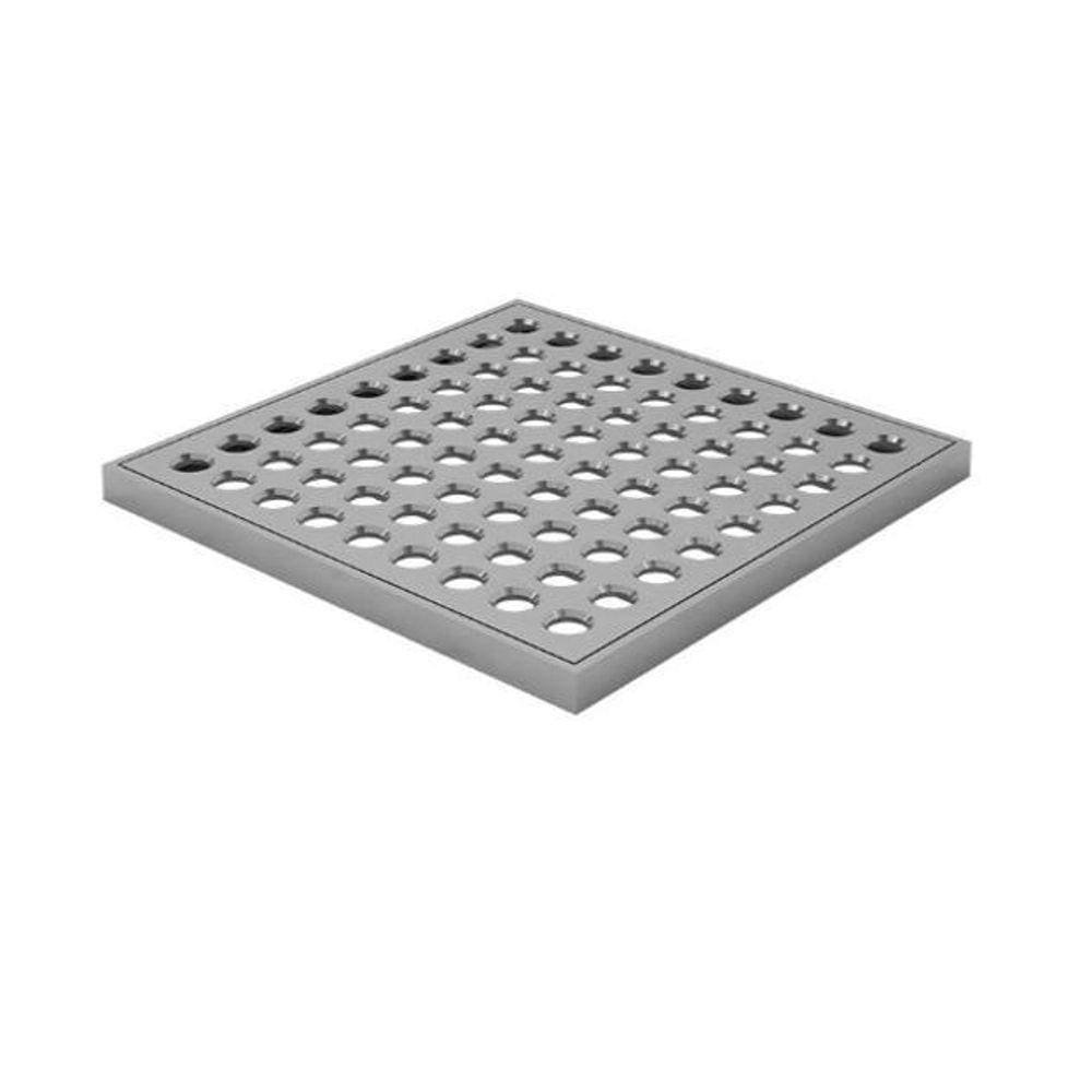 Ralo Grelha 10Cm Quadrado Com Caixilho Latão Cromado-Fani