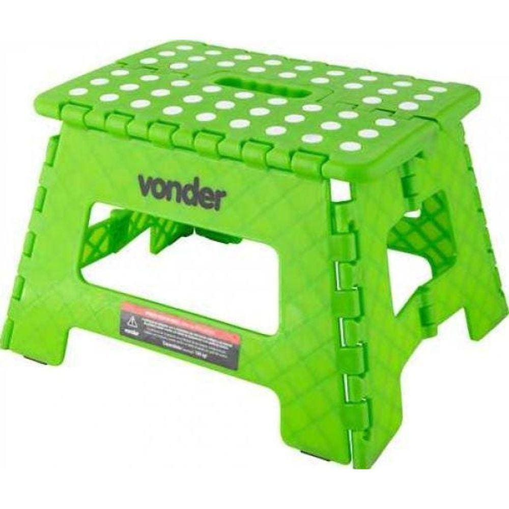 Banqueta Plastica Dobravel 220Mm Verde Alça Vonder 150Kg