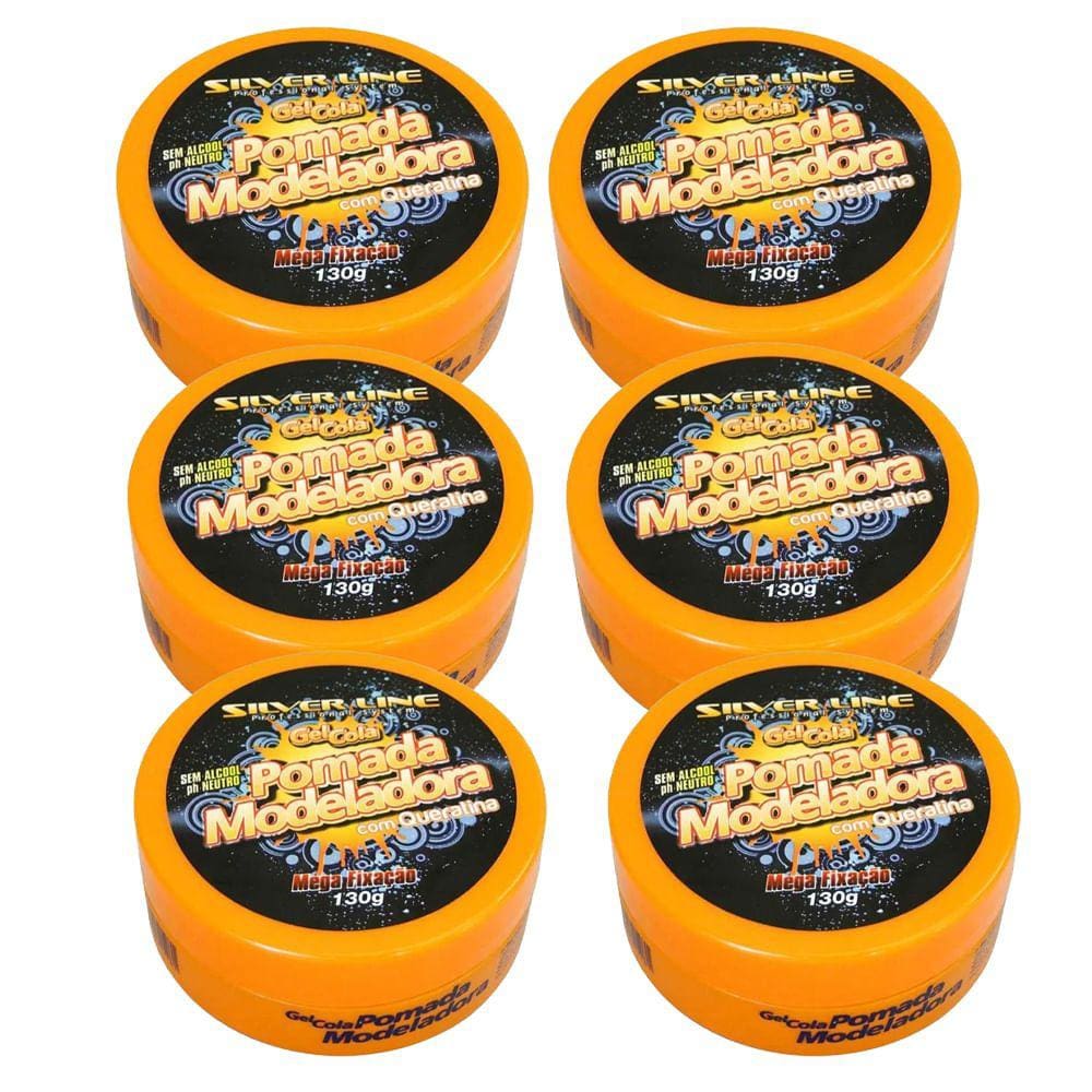 Kit 6 Pomadas Modeladora Silver Line 130g
