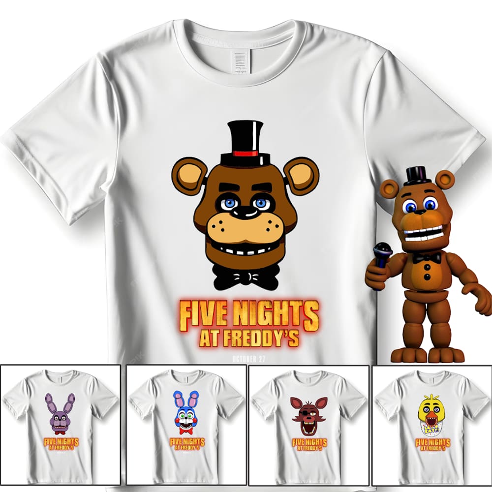 Camiseta Do Filme Five Nights At Freddy`s Referente ao Jogo de Terror