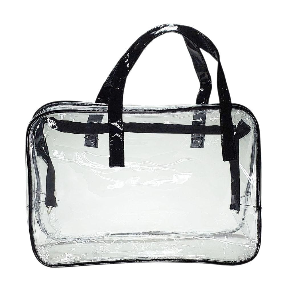 Bolsa Praia Pvc Transparente Alças Coloridas + Canga Saída De Praia Retangular
