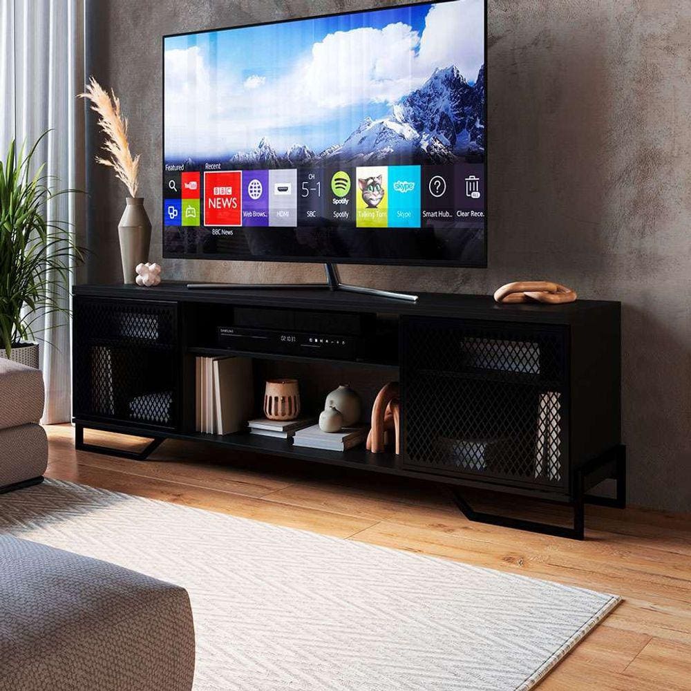 rack paricel 2 pt preto 183 cm