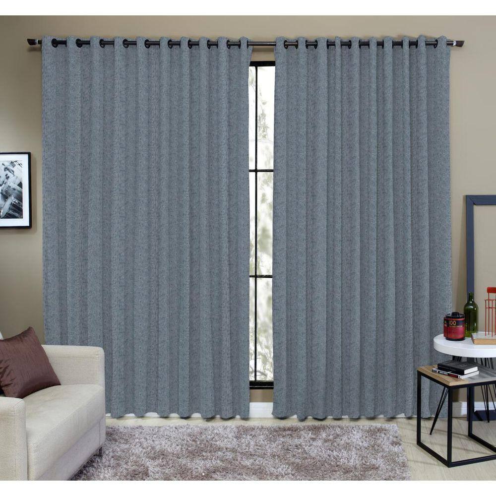 Cortina Tecido Rustico 2,00X2,40M Semi Blackout Azul