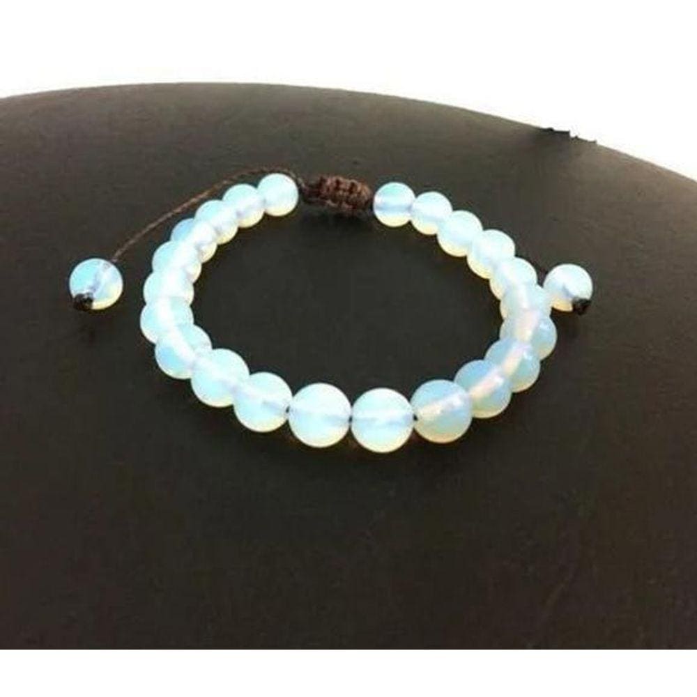 Pulseira Bolinha Pedra Da Lua 8Mm Regulável