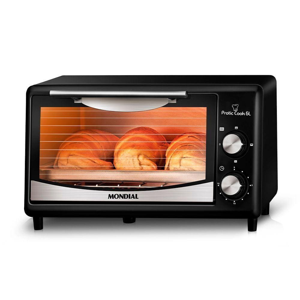 Forno Elétrico Mondial 6l Fr-09 Forno-127v Preto/Inox